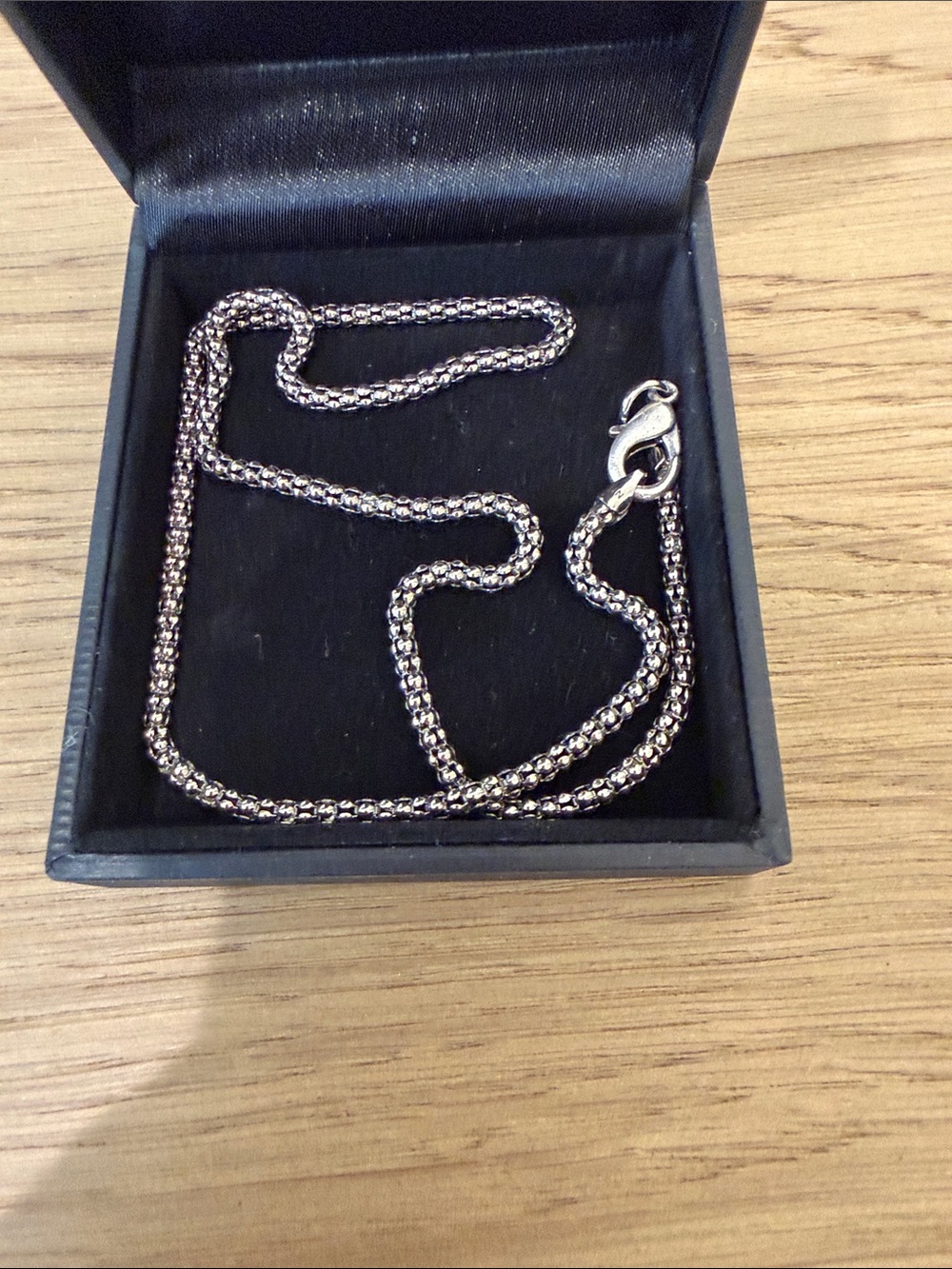 Sterling-Style Rope Chain Necklace in Shiny Silver Tone